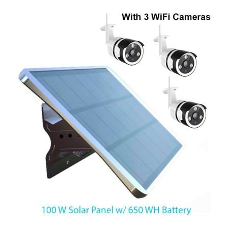 E E Systems Group Solar Panel, 100 W, 12V DC, 650 WH EE8100W-POE650-3CAM